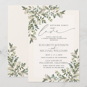 Convite Nada de Fantasia, Apenas Amor Casamento Casual com