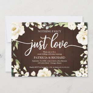 Convite Nada de Fantasia, Apenas Amor Casamento Floral Bra