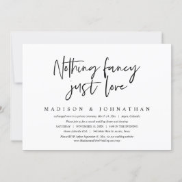 Convite Nada de Fantasia, Apenas Amor, Casamento Intimo