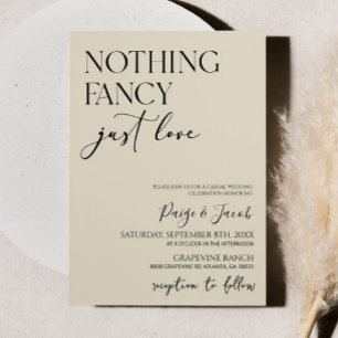 Convite Nada de Fantasia, Apenas Amor Casamento Minimalist