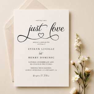 Convite Nada de Fantasia, Apenas Amor, Coração, Casamento