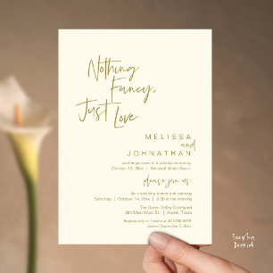 Convite Nada de Fantasia Apenas Amor, Jantar de Casamento 