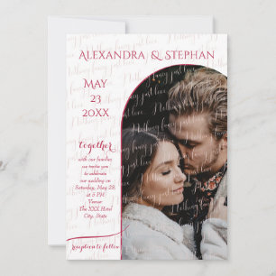 Convite Nada de Fantasia Apenas Amor Script Rosa Magenta F