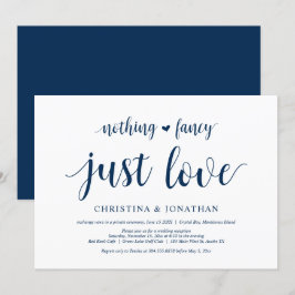 Convite Nada de Luxo, Apenas Amor, Azul Marinho, Casamento