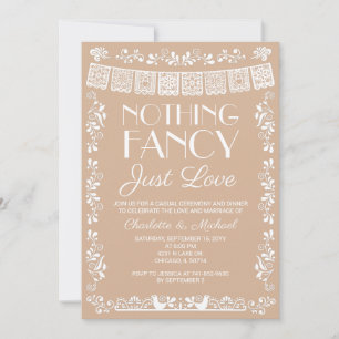 Convite Nada de Luxo, Apenas Amor Casamento Bege