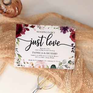 Convite Nada de Luxo, Apenas Amor Casamento Burgundy Recep