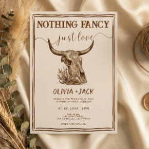Convite Nada de Luxo, Apenas Amor Casamento Crânio de Vaca