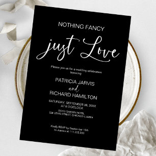 Convite Nada de Luxo, Apenas Amor Casamento Íntimo
