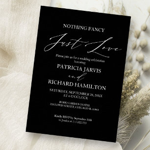 Convite Nada de Luxo, Apenas Amor Casamento Íntimo