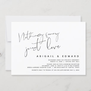 Convite Nada de Luxo, Apenas Amor, Casamento Intimo
