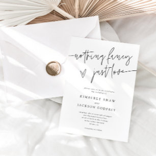 Convite Nada de Luxo, Apenas Amor Casamento Minimalista Br