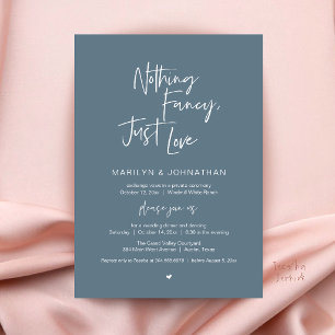 Convite Nada de Luxo, Apenas Amor Casamento Minimalista Ja