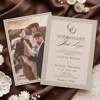 Convite Nada de Luxo, Apenas Amor Casamento Ocidental Foto