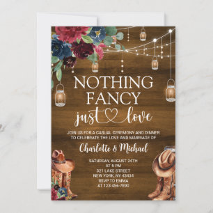 Convite Nada de Luxo, Apenas Amor Casamento Rústico Wester