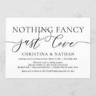 Convite Nada de Luxo, Apenas Amor, Festa de Casamento Inti