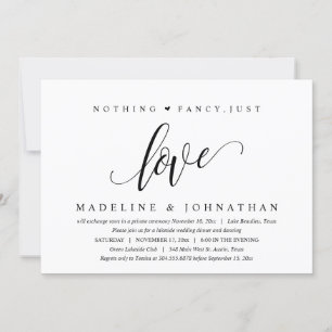 Convite Nada de Luxo, Apenas Amor Festa Feliz para Sempre