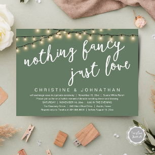Convite Nada de Luxo, Apenas Amor Jantar de Casamento Rúst