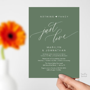 Convite Nada de Luxo, Apenas Amor Recepção de Casamento Mo