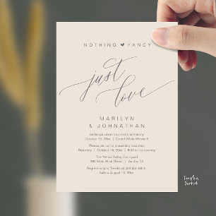 Convite Nada de Luxo, Apenas Amor Recepção de Casamento Mo
