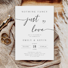 Convite Nada de Luxo Só Amor Convite, Fuga Romântica Receb