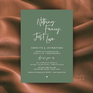 Convite Nada de Luxo, Somente Amor Casamento Minimalista J