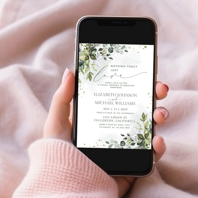 Convite Nada De Rico Adora O Casamento Verde Eucalyptus (Criador carregado)