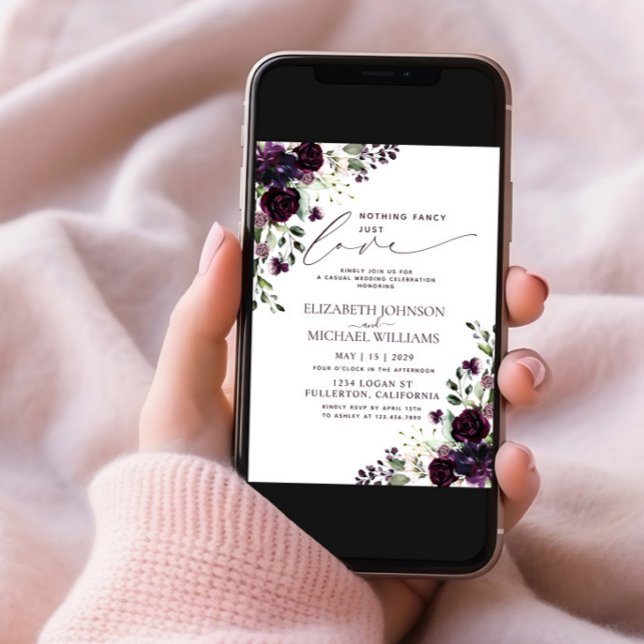 Convite Nada De Rico Apenas Adora Foto Casual Púrpura (Criador carregado)