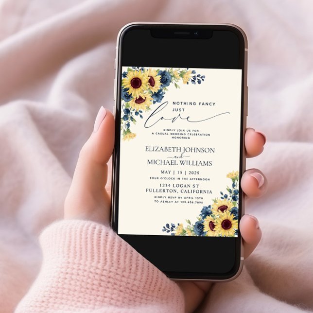 Convite Nada De Rico Apenas Adora Marinho De Girassol Foto (Criador carregado)