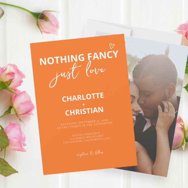 Convite Nada De Rico Apenas Adoraria Casamento Retroativo  (Nothing Fancy Just Love Minimalist Wedding Invitations from Ricaso. Mix and match from collection)