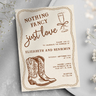 Convite Nada de Rico apenas ama casamento de boots ocident
