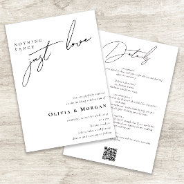 Convite Nada de Rico apenas ama casamento de código QR de