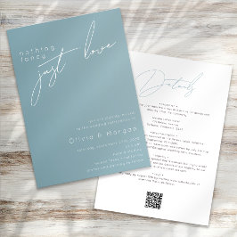 Convite Nada de Rico apenas ama casamento de código QR de