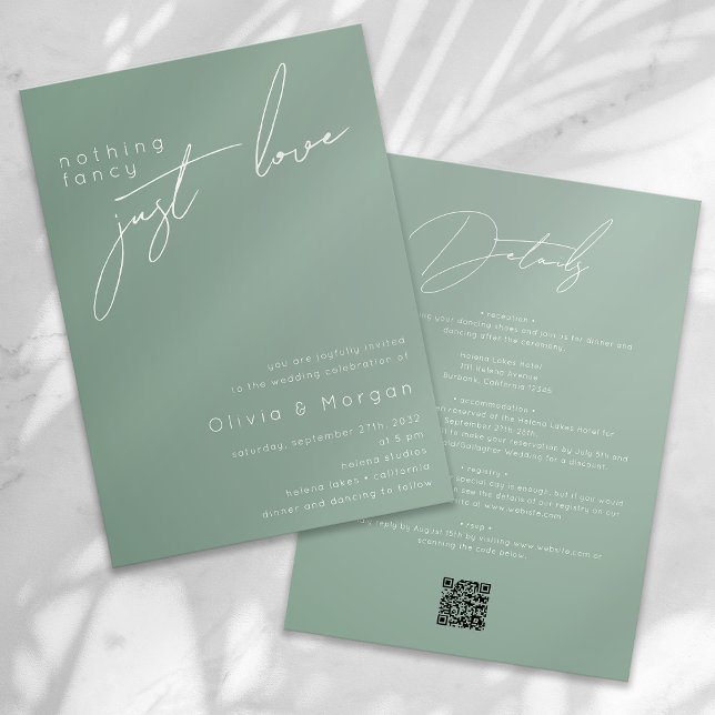 Convite Nada de Rico apenas ama casamento de código QR de  (Criador carregado)