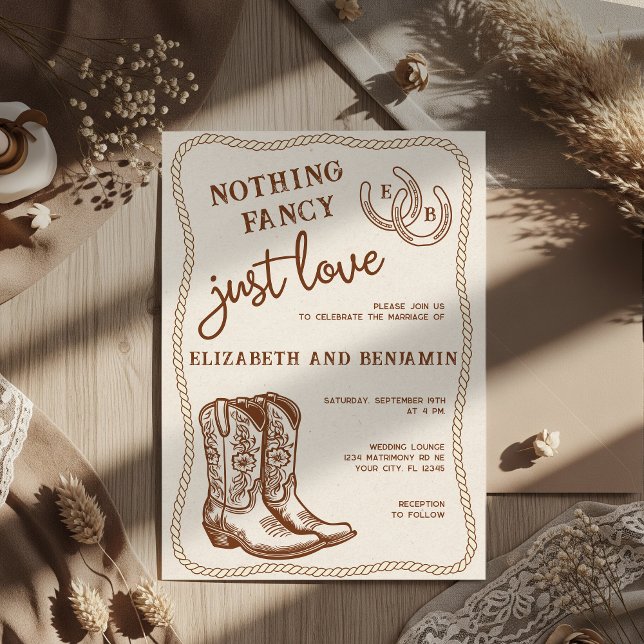 Convite Nada de Rico apenas ama o casamento da ferradura o (Criador carregado)