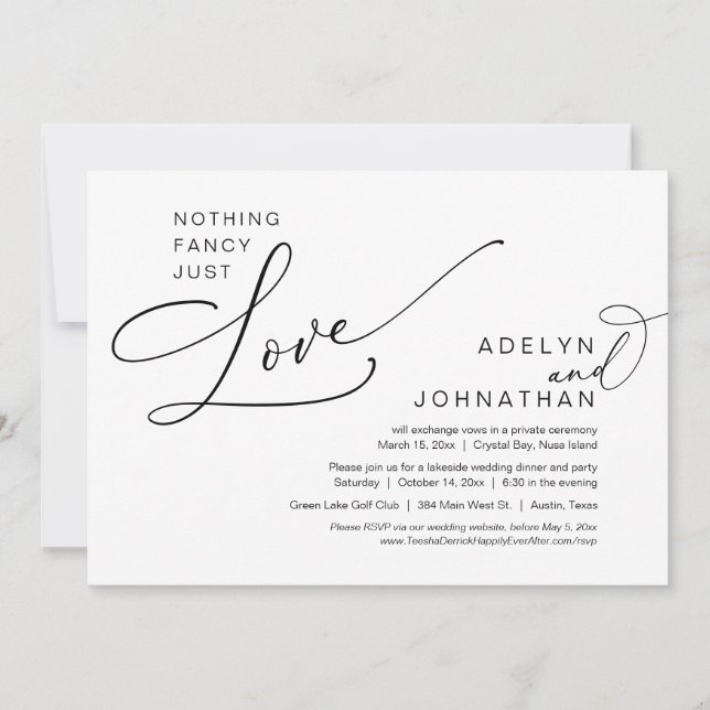 Convite Nada de Rico, apenas amor, Janto de elogios de cas (Frente)