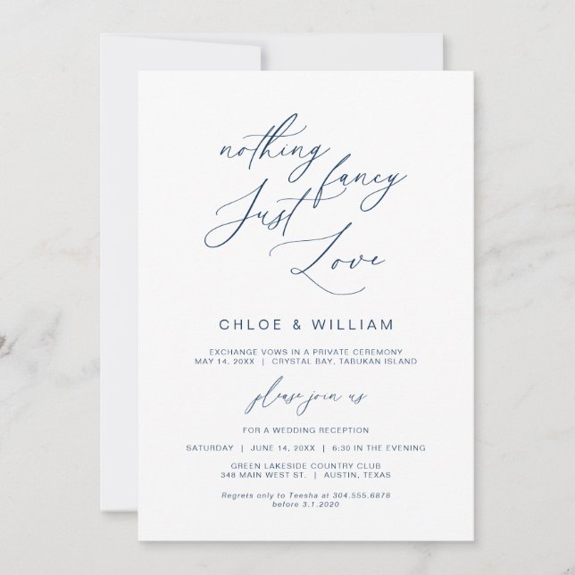 Convite Nada De Rico Apenas Amor, Marinho, Elopemento De C (Frente)