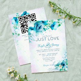 Convite Nada de rico só ama flores azuis do chá casamento