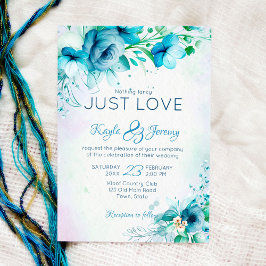 Convite Nada de rico só ama flores azuis do chá casamento