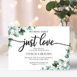 Convite Nada de Rico só ama Recepção de casamento verde<br><div class="desc">Prepare-se para ser hipnotizado pela nossa fantástica suíte de casamento verde! Apresentando uma delicada ilustração das folhas de eucalipto aliadas a uma caligrafia ousada e elegante, é a combinação perfeita para o seu casamento encantador de hortas. Se você está perdendo algum item ou tem um pedido especial, não hesite em...</div>