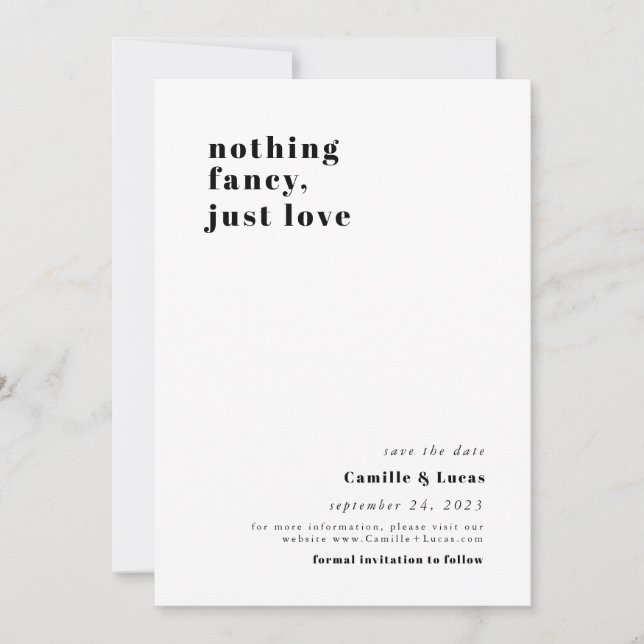 Convite Nada de rico só ama Trendy Wedding Invitation (Frente)