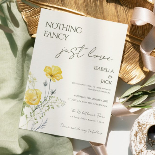Convite Nada floral sofisticado, apenas amor Casamento  (Criador carregado)