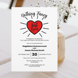 Convite Nada Rico Adora Casamento Casual De Coração Vermel