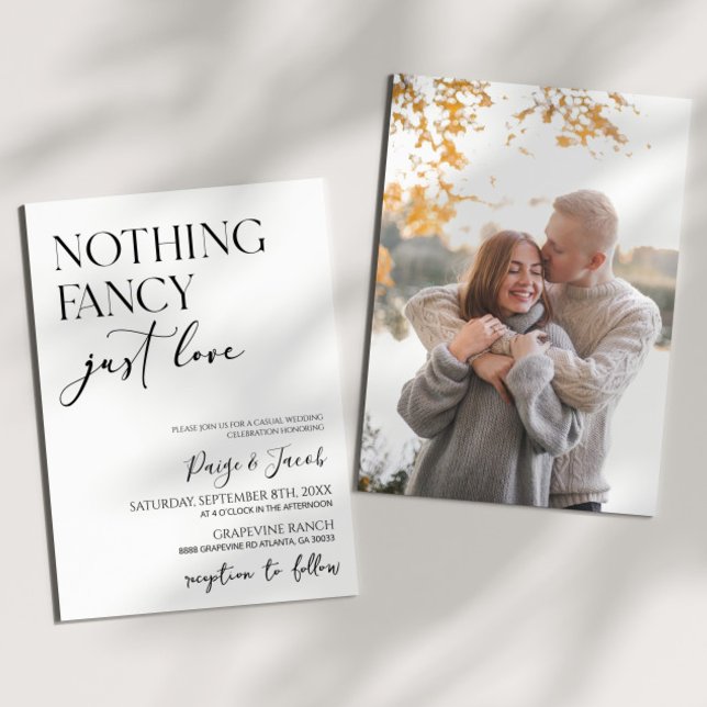 Convite Nada Rico Apenas Ama Casamento Casual Minimalista (Criador carregado)