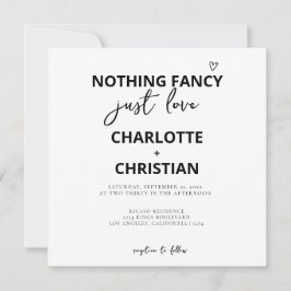 Convite Nada Rico Apenas Ama Casamento Minimalista