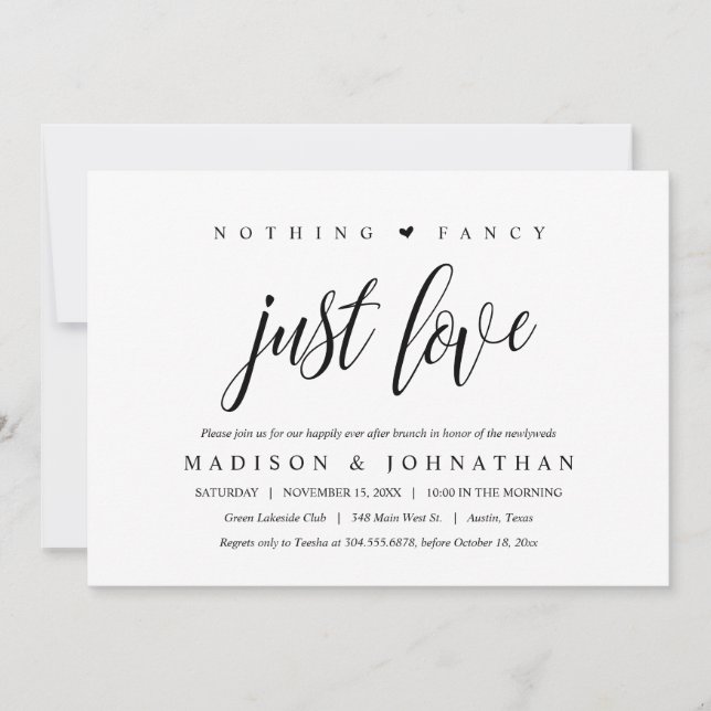 Convite Nada sofisticado, apenas amor Brunch Felizes para  (Frente)