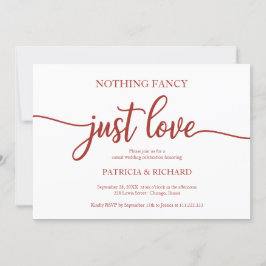 Convite Nada sofisticado, apenas amor, casamento casual em