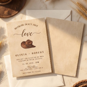 Convite Nada sofisticado, apenas amor Casamento de Cowboy