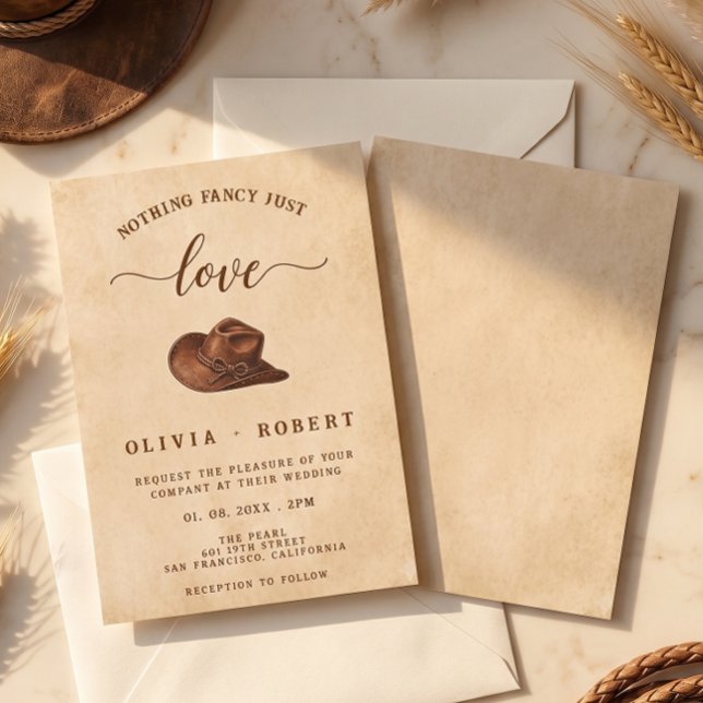 Convite Nada sofisticado, apenas amor Casamento de Cowboy  (Criador carregado)
