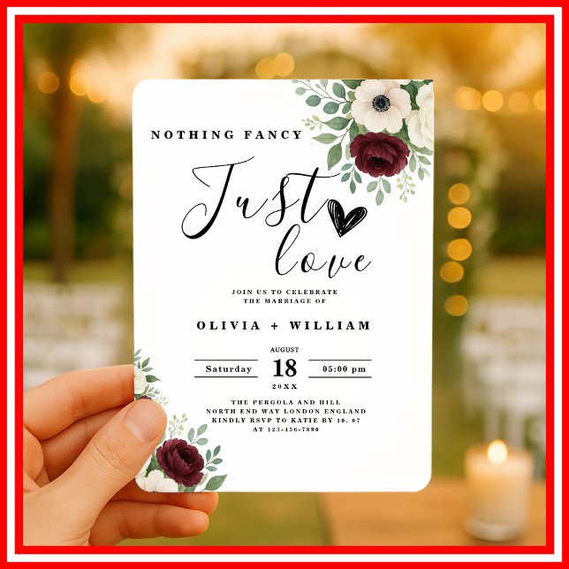 Convite Nada sofisticado, apenas amor Casamento em Verde S (Criador carregado)