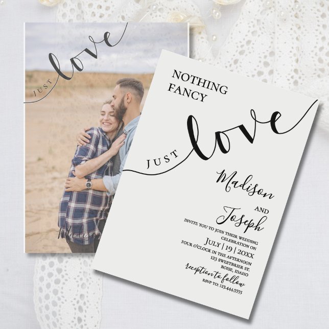 Convite Nada sofisticado, apenas amor, casamento, roteiro, (Criador carregado)